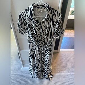 Diane Von Furstenberg Monochrome Animal Print Dress